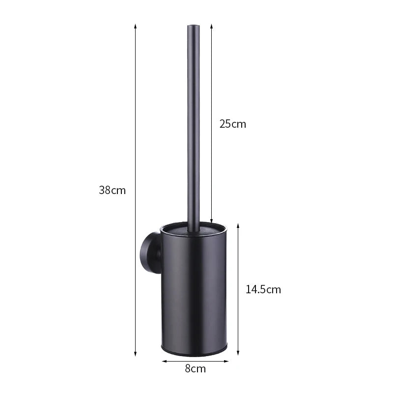 brosse wc murale acier inoxydable noir moderne adhésif poignée bristles