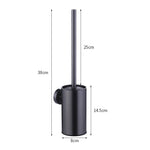 brosse wc murale acier inoxydable noir moderne adhésif poignée bristles