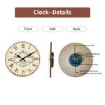 horloge murale vintage bois blanc brun chiffres romains aiguille silencieuse quartz unique classic