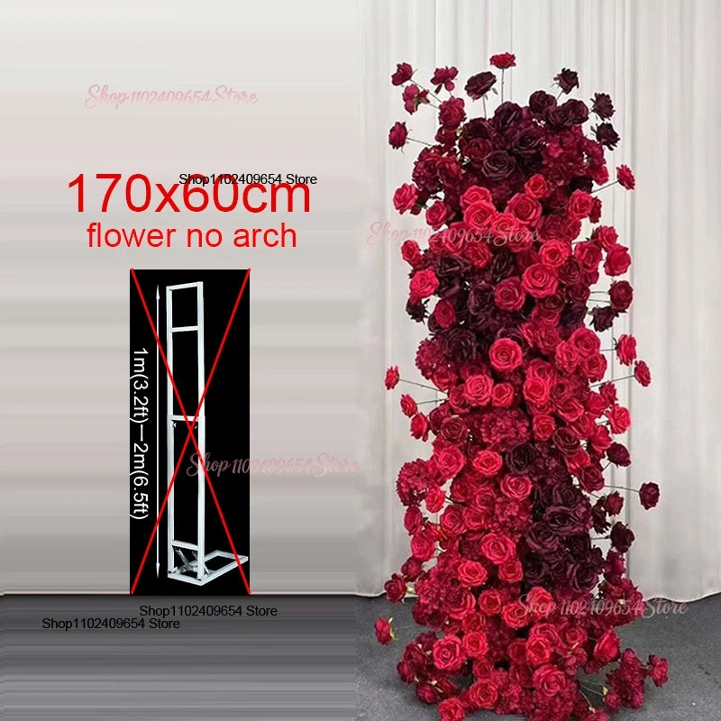 arche decorative fleurs artificielles rouge bordeaux decoration maison event anniversaire mariageintérieur classic