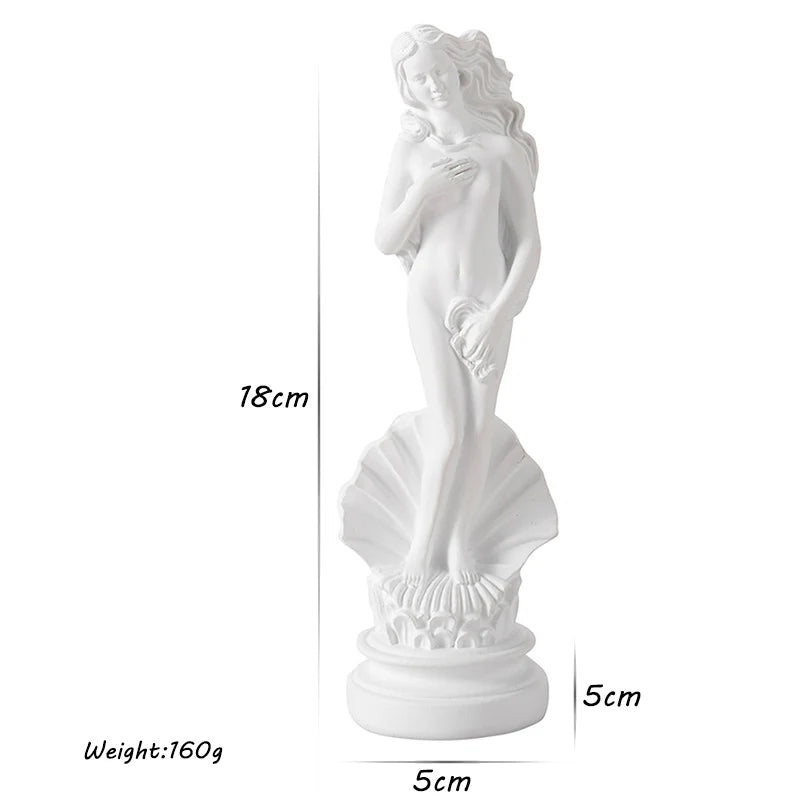 statue déesse grecque résine blanc coquille classique base circulaire décoration intérieure mythologie aphrodite vénus