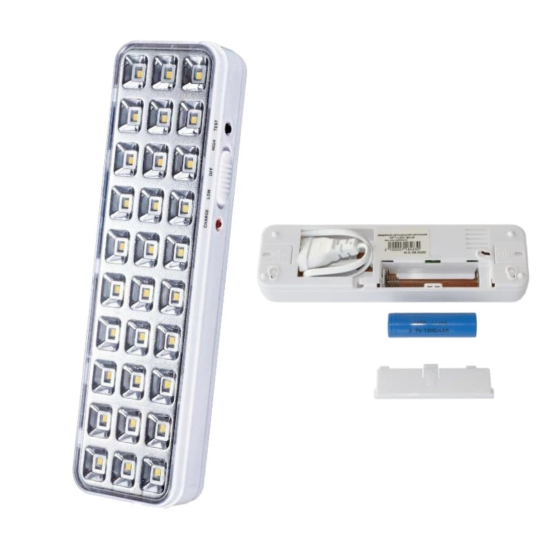 lampe led rechargeable urgence blanc moderne carrés noirs batterie câble alimentation