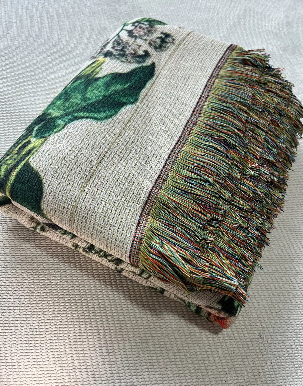 couverture tissée personnalisable photos moderne imperméable anti boulochage portable hospitalière multicolore floral