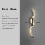 lampe murale led or noir ondulé moderne chambre salon étude entrée 10 15m²