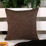 housse coussin carré texture tissée rustique couleur beige orange vert olive