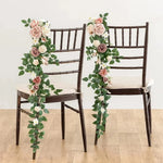 guirlandes florales artificielles roses feuilles vertes mariage romantique extérieur violet blanc bleu