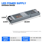 alimentation led 12v 24v 60w 100w 150w 200w 300w 400w transformateur silencieux gris perforé