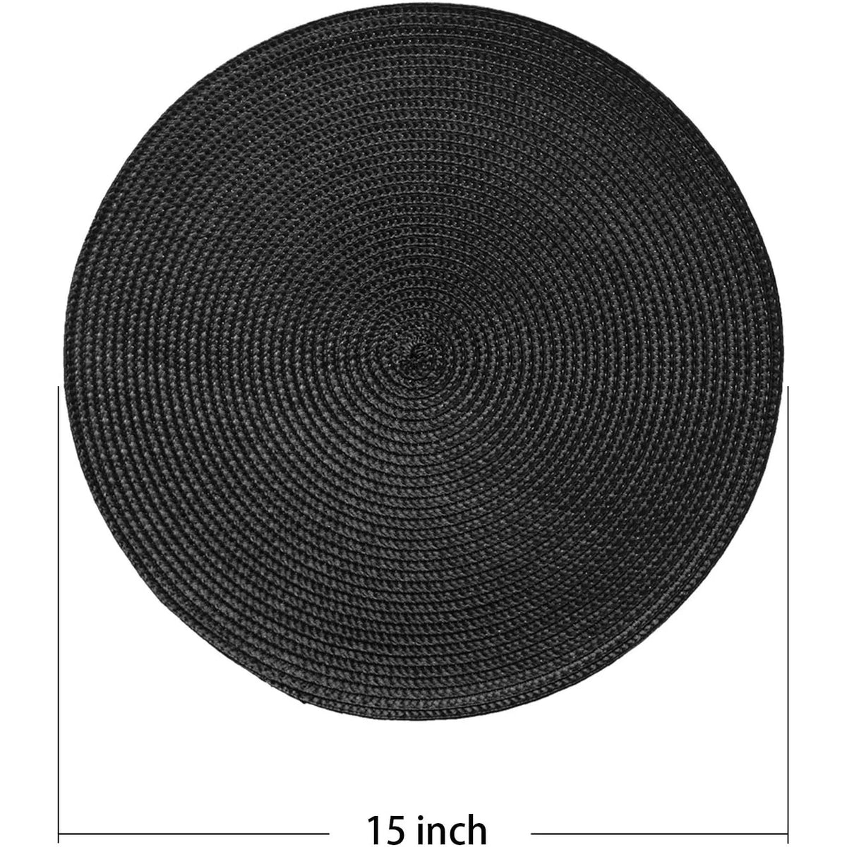 placemats noirs tissés anti dérapants résistants chaleur modernes faciles nettoyer pp respectueux l'environnement