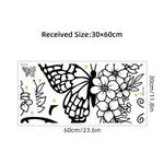 autocollant mural papillon fleur noir minimaliste chambre enfant décoration intérieure stickers adhésifs
