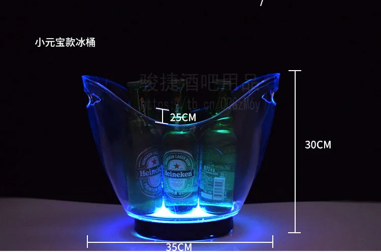 seau bouteilles transparent moderne clips lumineux led rechargeable via usb