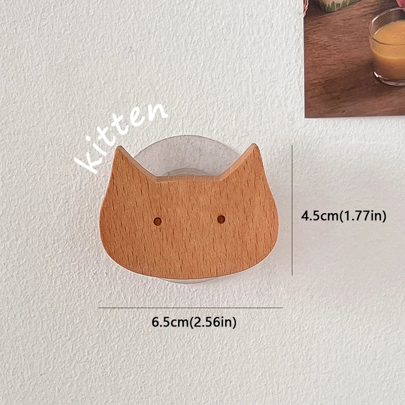 porte clés forme animaux bois naturel minimaliste suction lion girafe hippopotame tortue