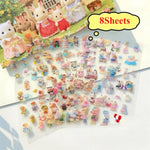 sticker cartoon transparent personnages mignons vêtements colorés accessoires scrapbooking téléphone ordinateur voiture