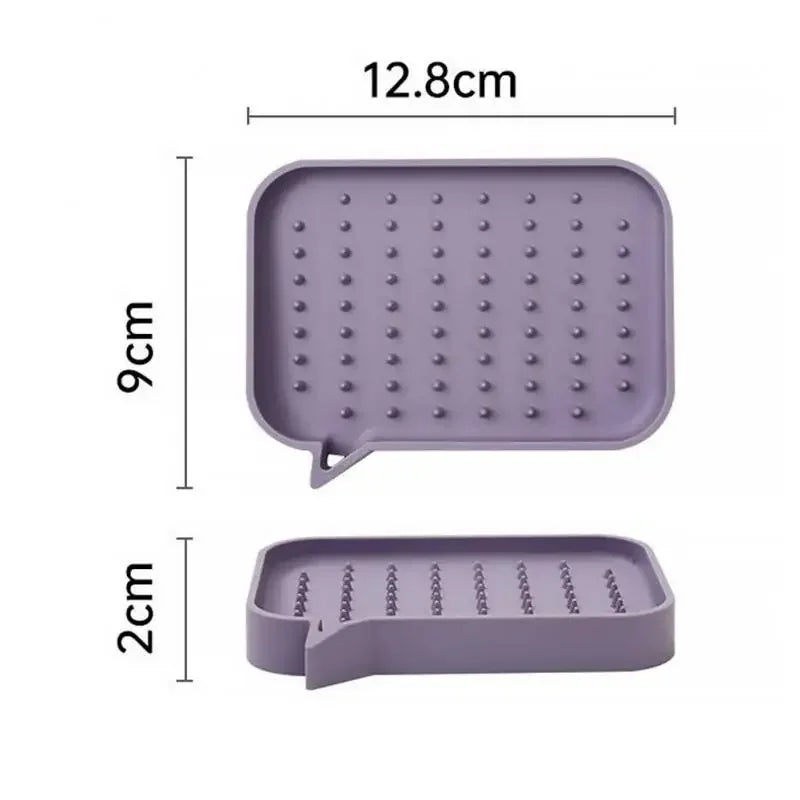 support savon silicone gris rose vert moderne salle bain drainage antidérapant