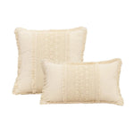 housse coussin bohème coton lin crochet beige vintage zippée maison canapé chaise voiture 45x45cm