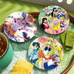 sous verres bois animes personnages féminins multicolores moderne opacité résistance chaleur hygiène table