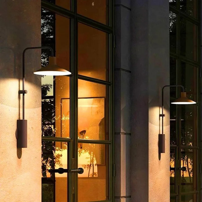 éclairage commercial moderne lampe murale conique marrin opaques extérieures led ambiance