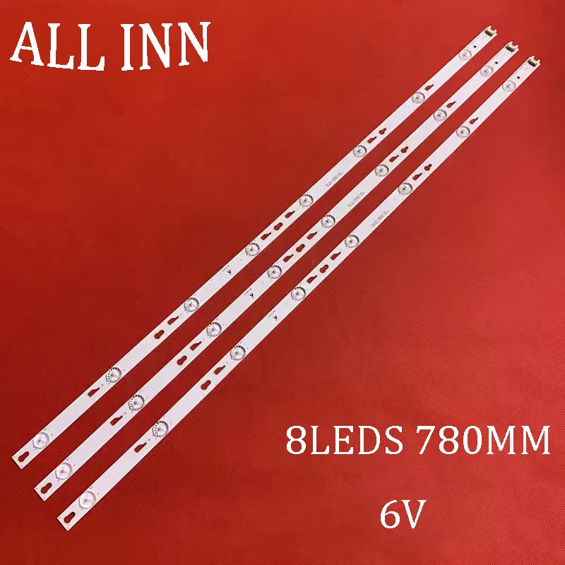 bande led lumières 780mm moderne fixations blanc opaque télévision écran éclairage