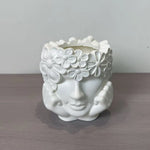 pots fleurs résine forme fille fleurs sculptées succulentes cactus plantes vertes deco bohème vintage