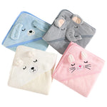 serviette bain bébé robe ours chat enfant douce veloutée glissière sourire yeux oreilles