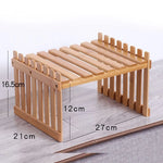 étagère plante bambou moderne simple niveaux naturel hauteur 30cm largeur 57cm