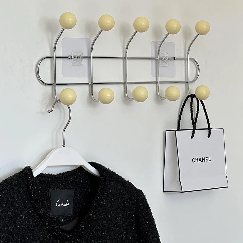 porte sacs mural moderne sacs tissu clips transparents rangement maison
