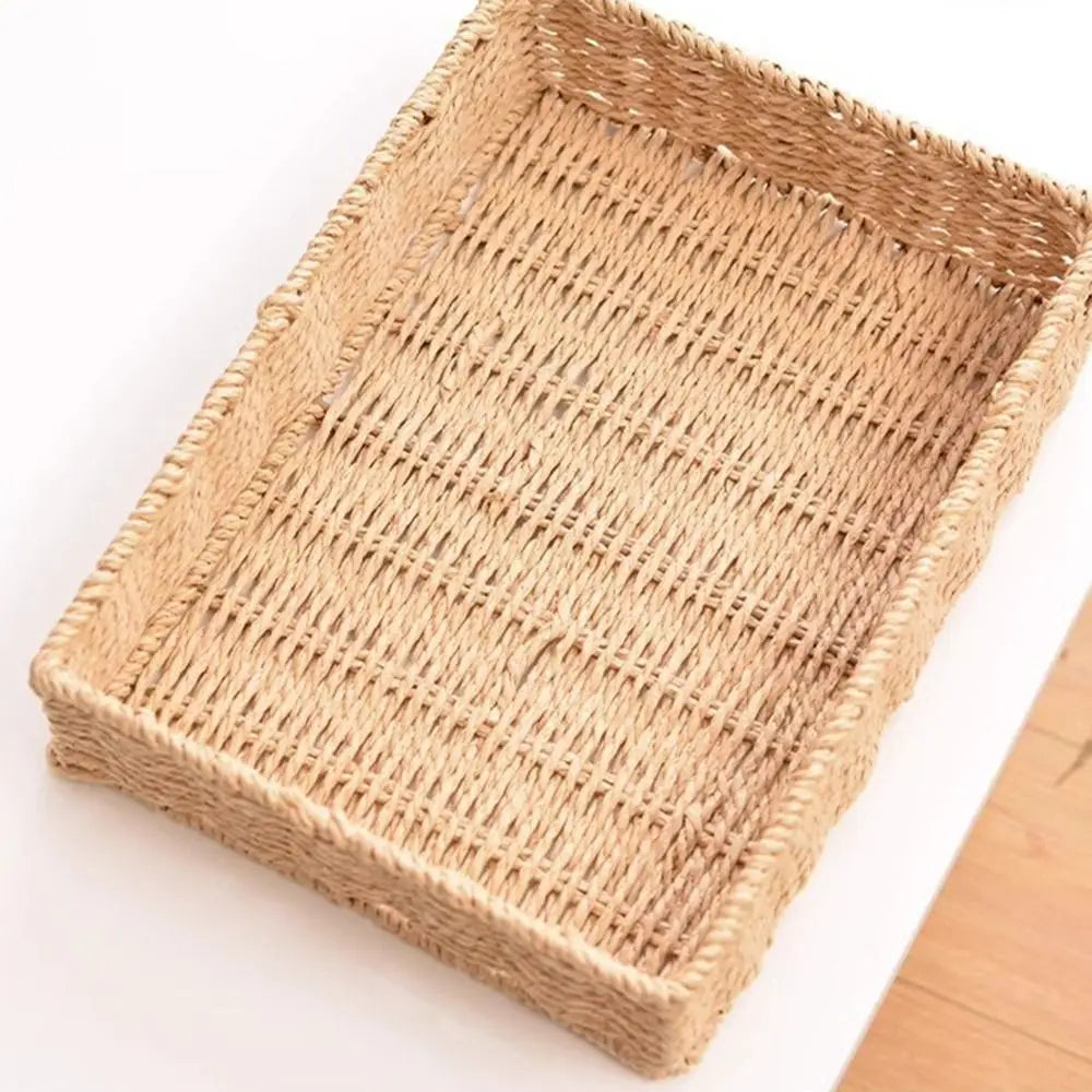 panier rangement tissé bambou beige brun clair rustique multiple utilisation bohème doublure opacité