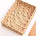 panier rangement tissé bambou beige brun clair rustique multiple utilisation bohème doublure opacité