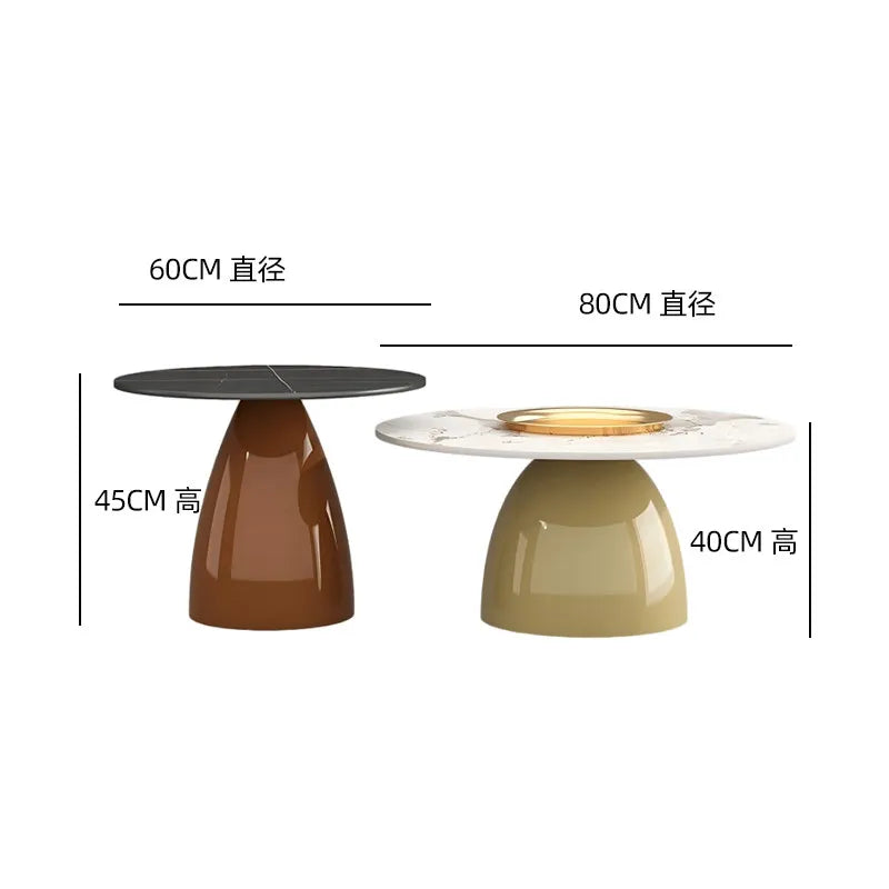 tables basses modernes minimalistes marbre noir blanc motifs argentées marron vert olive salon