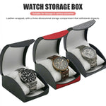boîte montres simili cuir noir blanche rouge moderne coussin blanc organiser bijoux 10.5cm 8cm