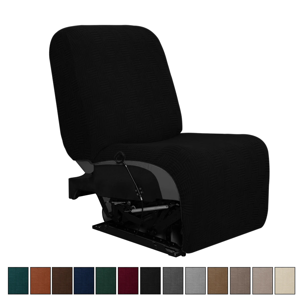 couvre siège marron rayures horizontales moderne fauteuil inclinable lavable machine automne hiver beige taupe