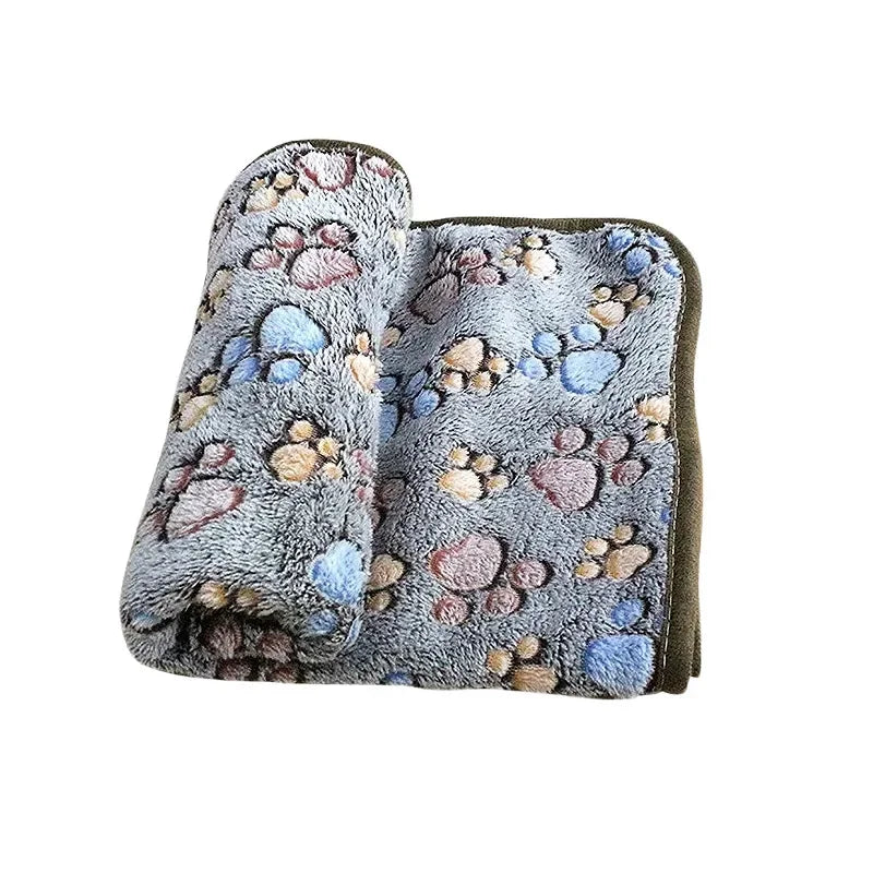 couverture douce animaux compagnie imprimé pattes animaux beige rose blanc confortable tamaño