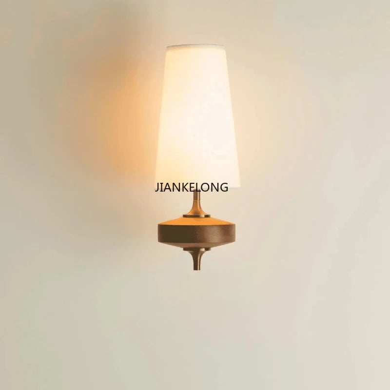 lampe murale rétro abatjour texture rugueuse éclairage quotidien beige marron vert minimaliste vintage années