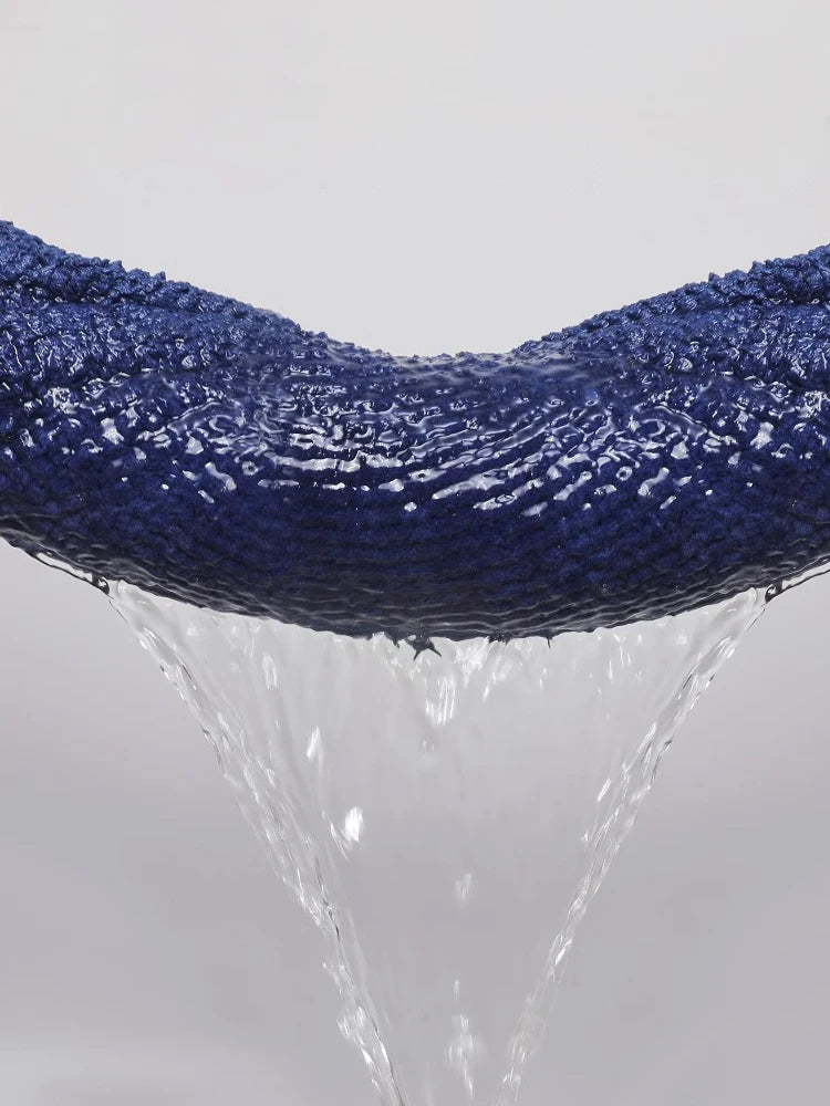serviette bain absorbante bleu marine texture points moderne 80x150cm lavable machine