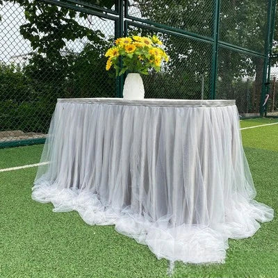 jupe table tulle opaque peach bleu rose violet blanc événements anniversaires mariages festives