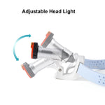 lampe frontale bleu clair tissée perforations moderne pratique clip chargeur manual