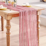 table cheminement plissé beige rustique opacité table manger decor anniversaire mariage lin