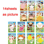 sticker animaux ferme multicolore cartoon adhésif diy activités enfants garçons filles fournitures bricolage artisanal