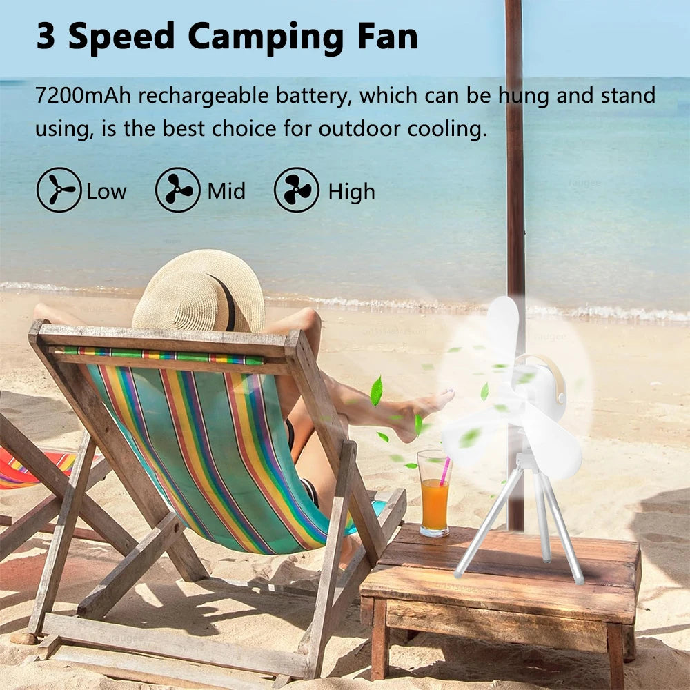 ventilateur camping rechargeable usb led télécommande moderne utilitaireextérieur