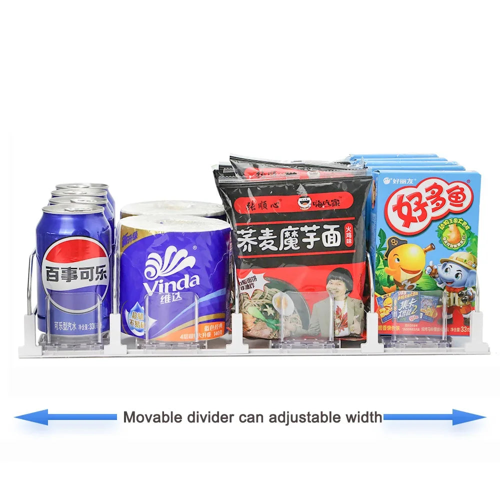 organisateur boissons canettes bouteilles conserves réfrigérateur support extensible réglable plastique métal moderne utilitaire