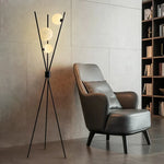 lampe sol moderne noir verre dépoli sources lumineuses 10 15 mètres carrés