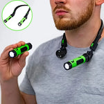 lampe frontale rechargeable led vert clair cou 120 degrés ajustable collier portable nuit lecture