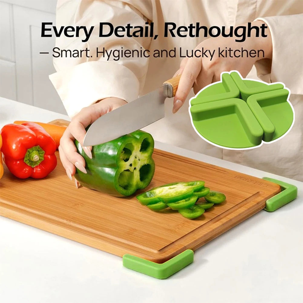 pads antidérapants silicone couleurs variées protection planche découpe cuisine sécurité chef professionnel modernité utilitaire