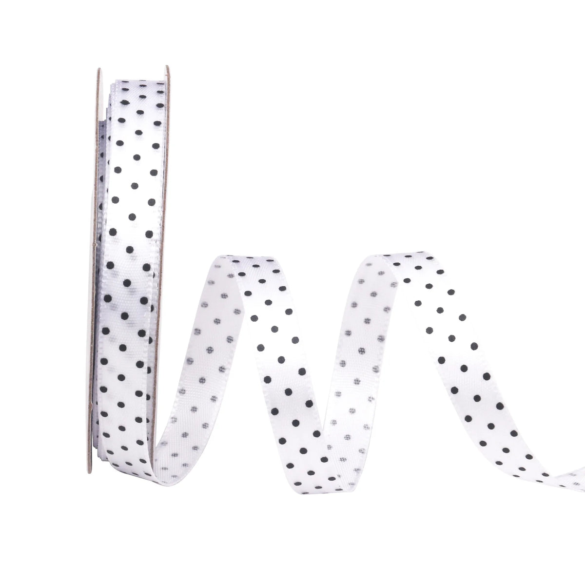 ruban polyester largeur 10mm pois blancs noir blanc rouge bleu clair unique opacité décoration