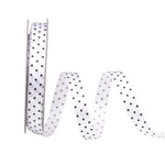 ruban polyester largeur 10mm pois blancs noir blanc rouge bleu clair unique opacité décoration
