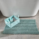 tapis bain antidérapant moderne tissu boules relief beige vert clair gris