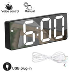 horloge multifonctionnelle or rose moderne radio double alarme projection
