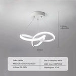 lampe suspendue moderne anneau entrelacés or noir blanc 24cm 30cm