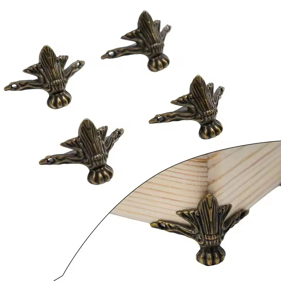 pieds boîte décoratifs bronze vieilli floral classique vintage ornementé fixations lot