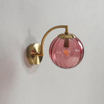 lampe murale moderne or métallique verre transparent strié cuisine chambre coucher salle manger