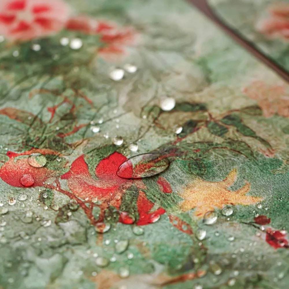 longue nappe fleurie double face impermeable table mariage thème asiatique decorative vert rouge bleu